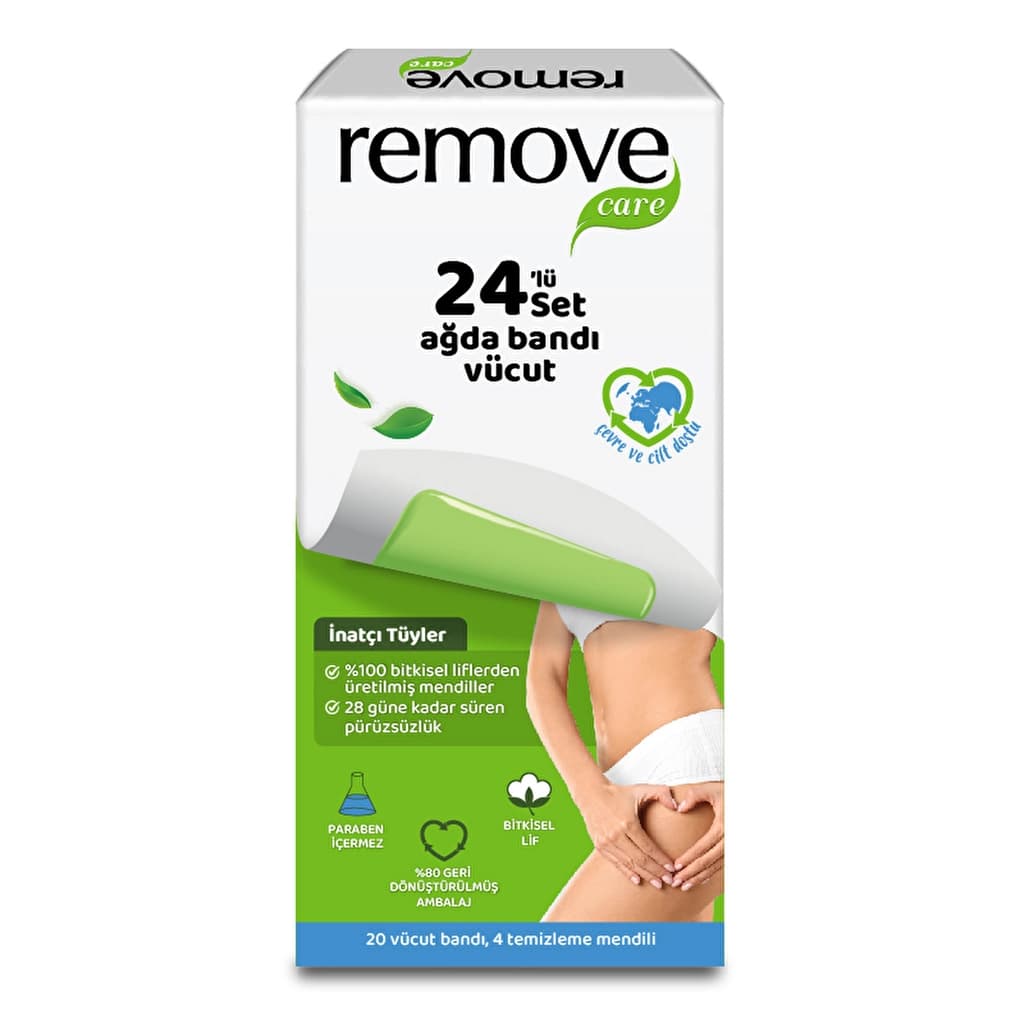 Remove Care Vücut Ağda Bandı İnatçı ve Sık Tüyler 24'lü