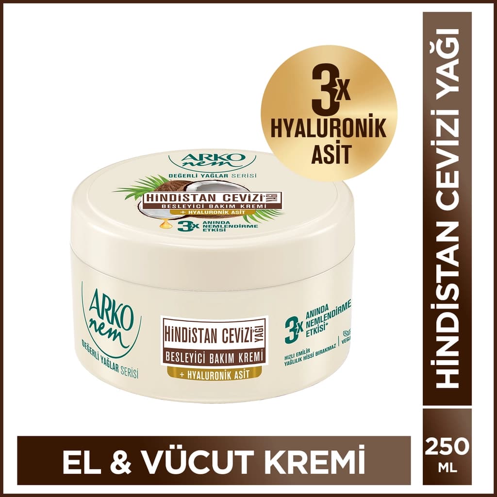 Arko Nem Değerli Yağlar Hindistan Cevizi Krem 250 ml