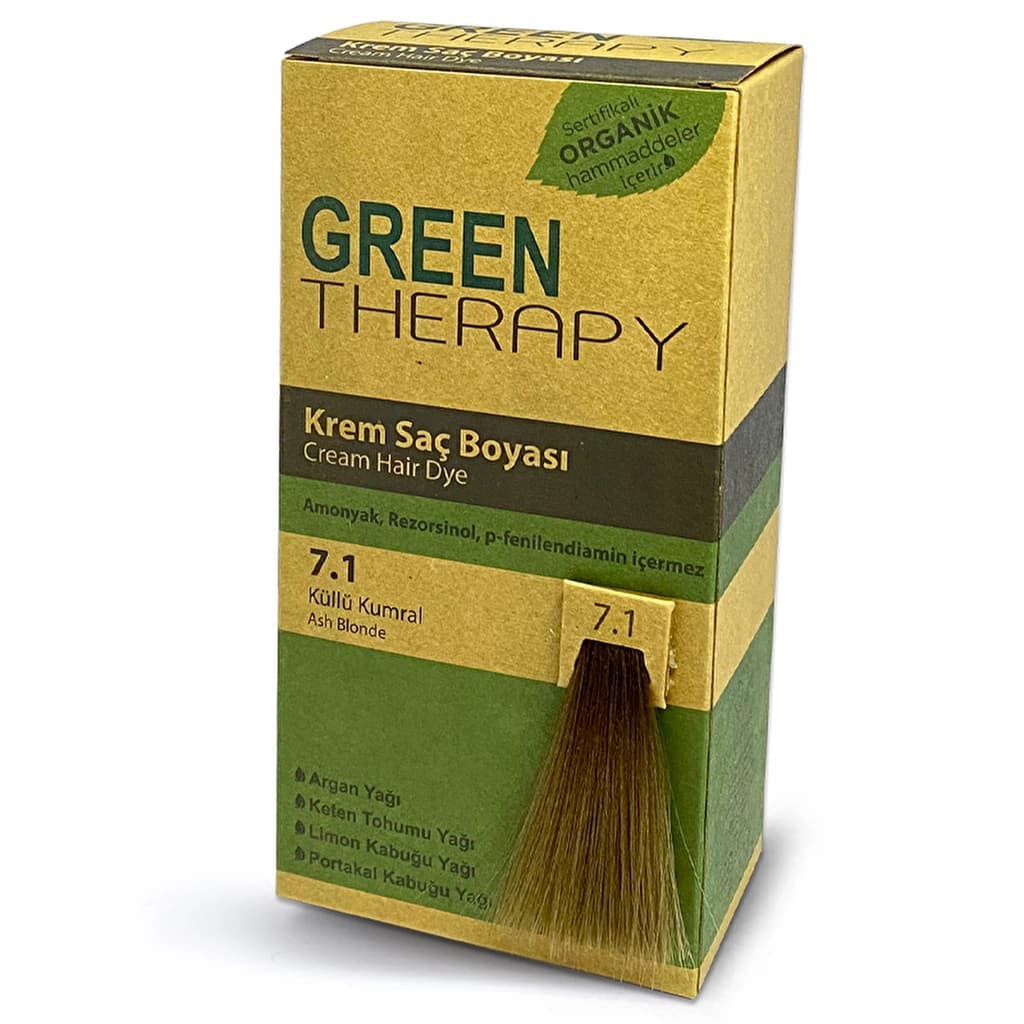 Green Therapy Krem Saç Boyası 7.1 Küllü Kumral
