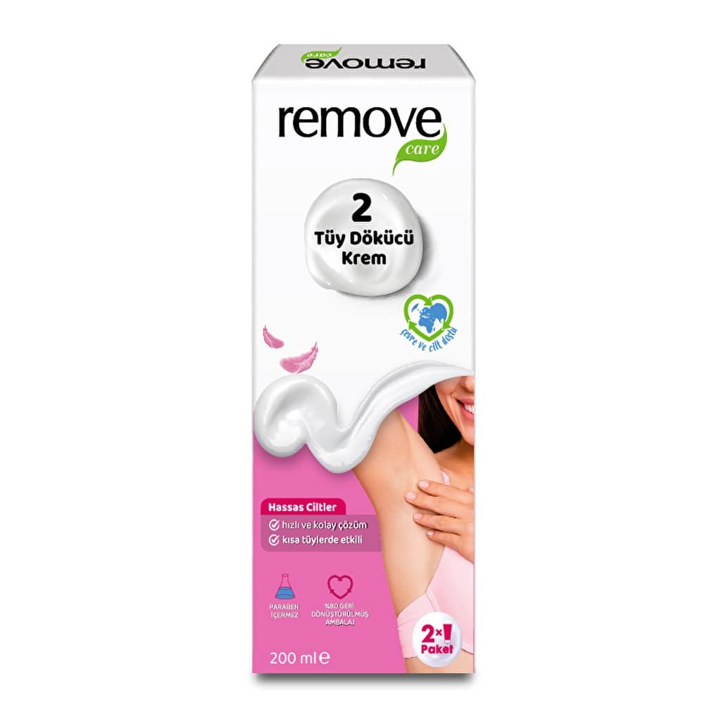 Remove Care Tüy Dökücü Krem Hassas Ciltler 2 x 100 ml