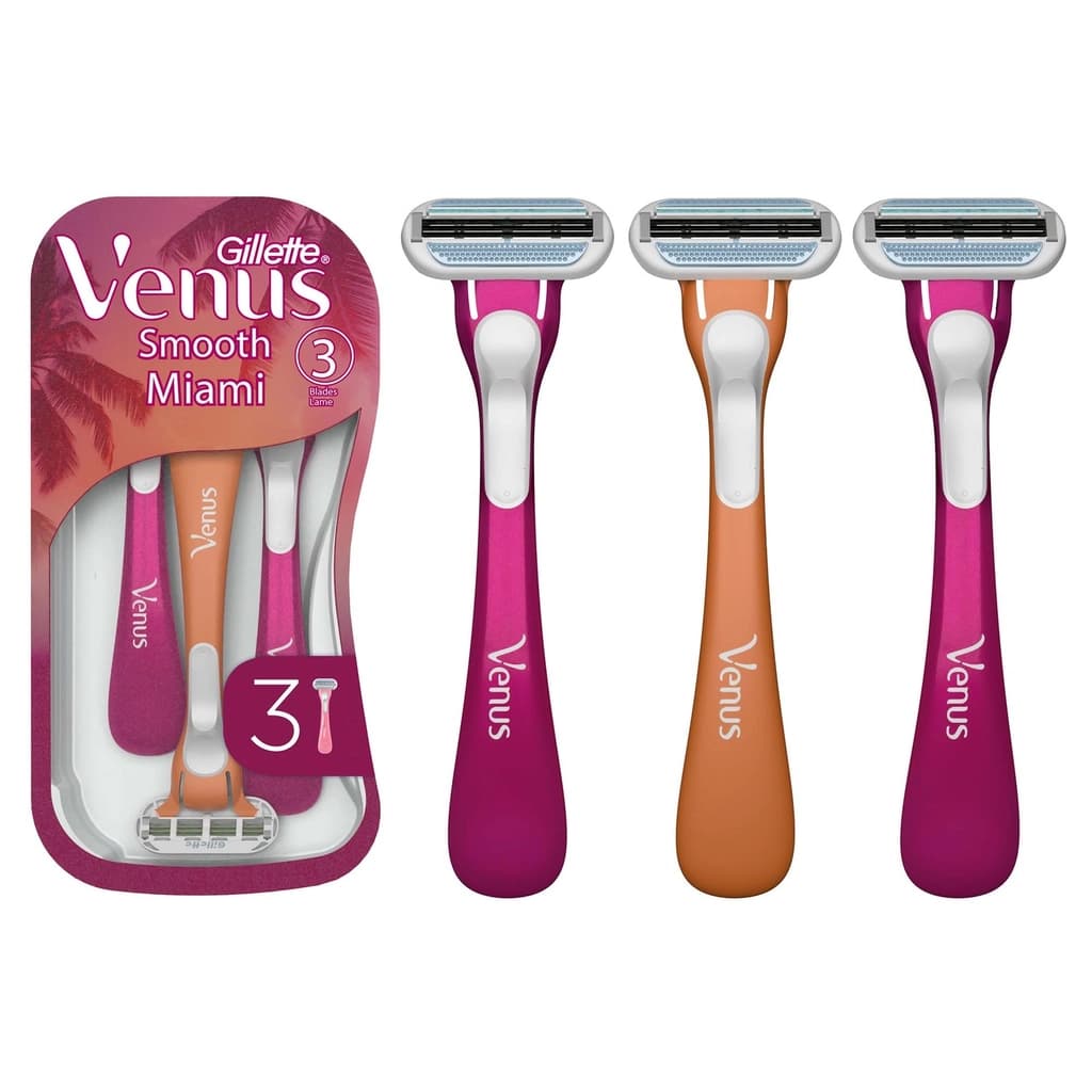 Gillette Venus Smooth Miami Kadın Tıraş Bıçakları 3'lü Kadın Kullan At Tıraş Bıçakları