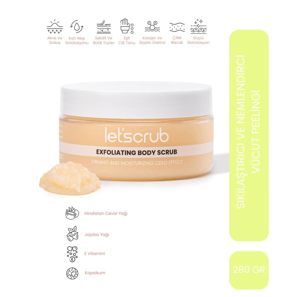 Let'scrub Cold Effect Body Scrub Mentollü Sıkılaştırıcı ve Nemlendirici Vücut Peelingi 280 gr