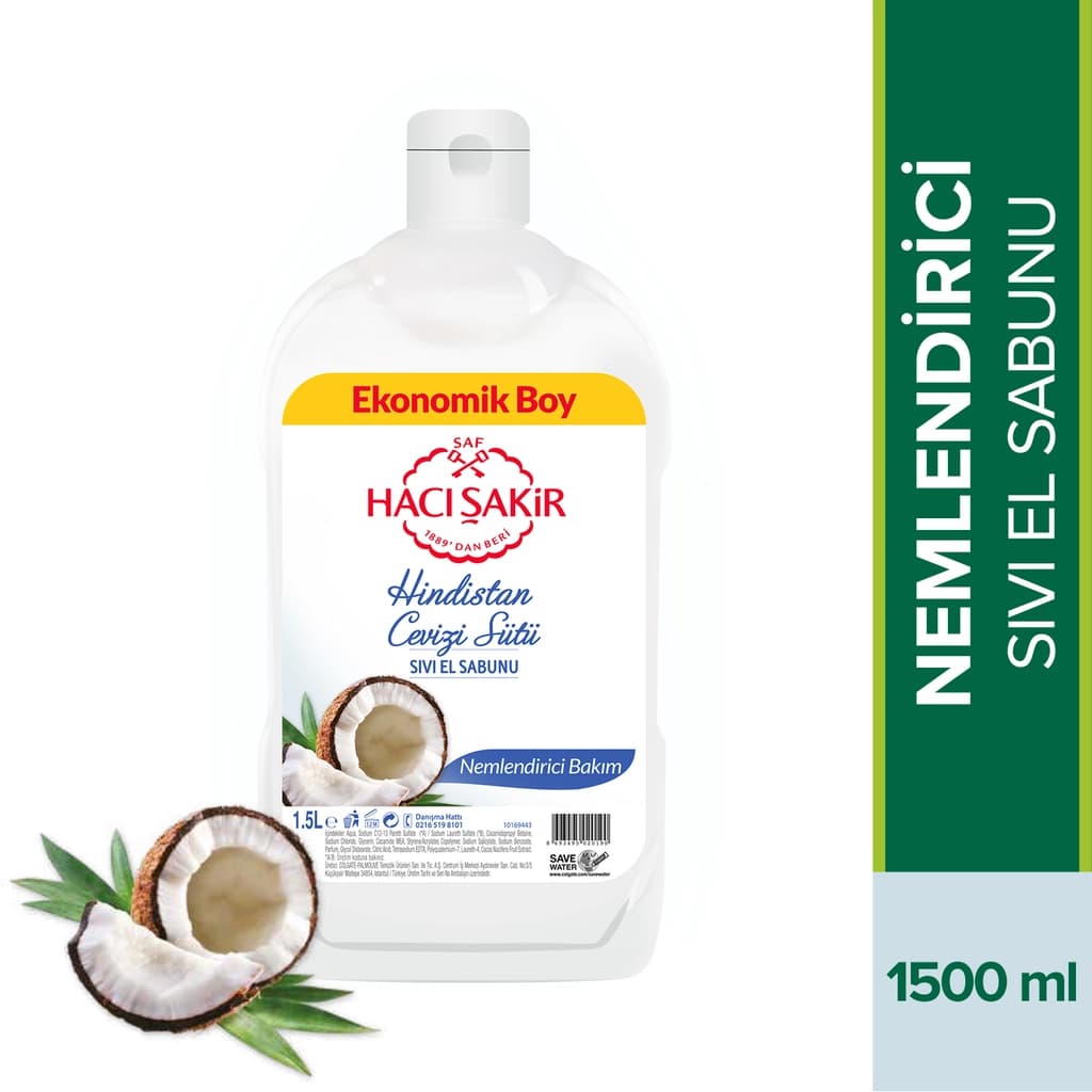 Hacı Şakir Hindistan Cevizi Sıvı Sabun 1500 ml