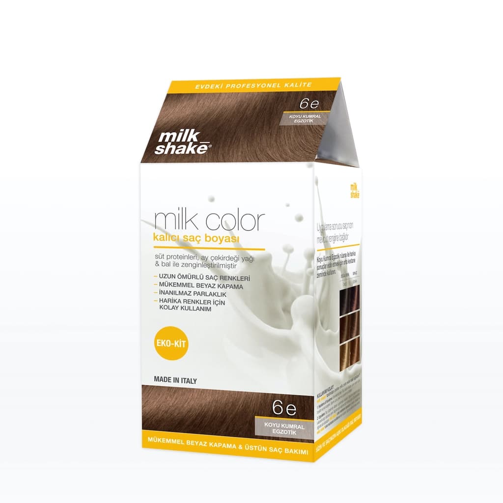 milk_shake Milk Color Eko Kalıcı Saç Boyası Seti 6E Koyu Kumral Egzotik