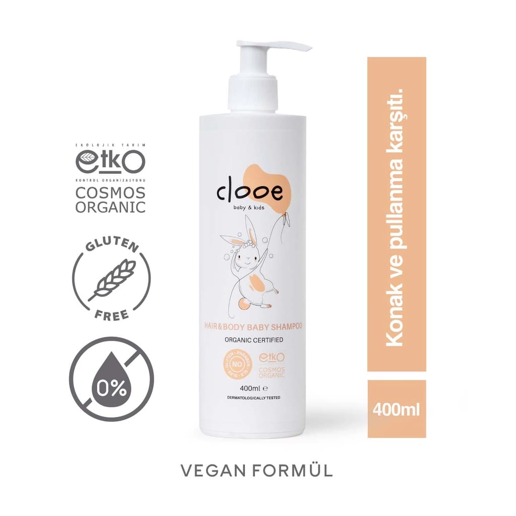 Clooe Organik Saç & Vücut Bebek Şampuanı 400 ml