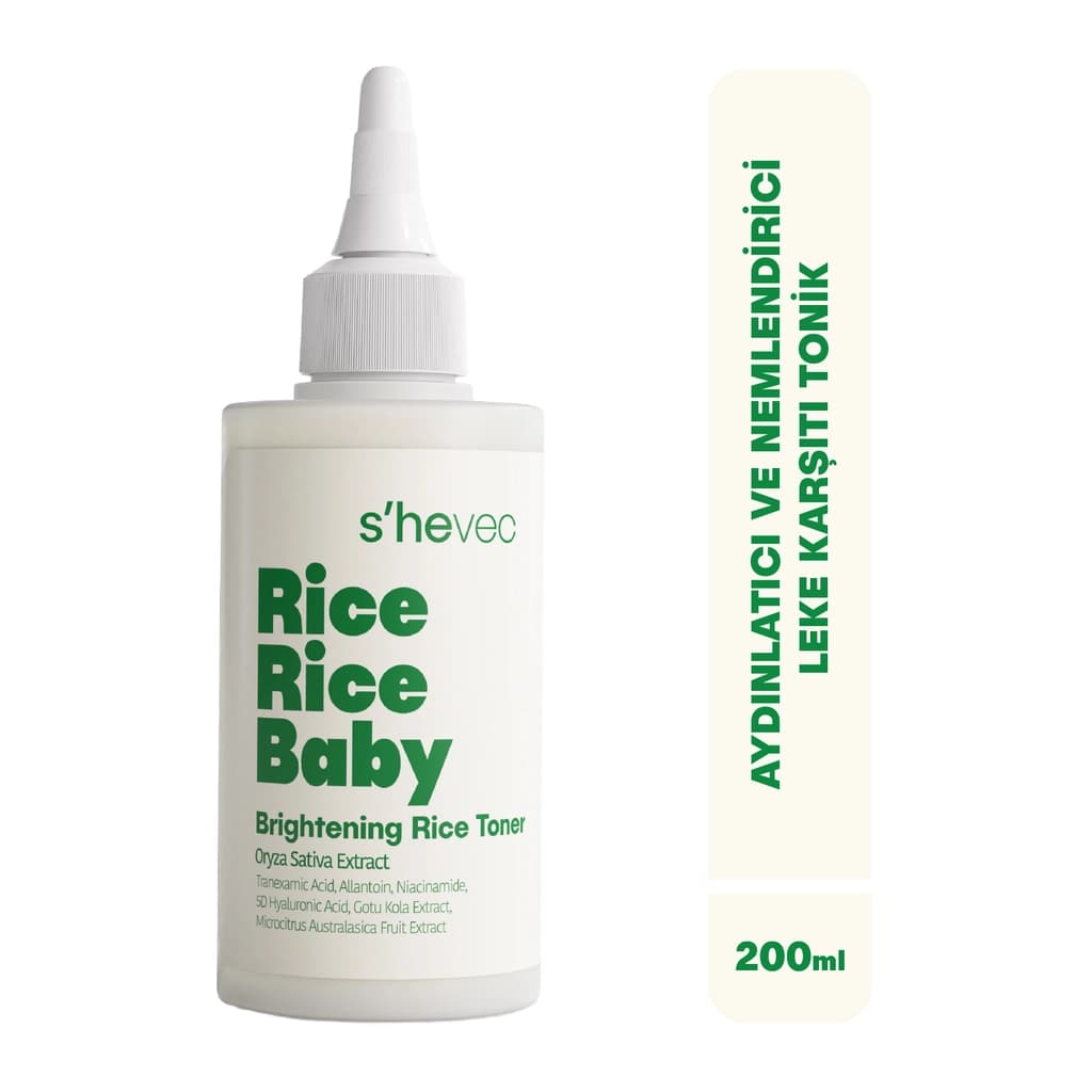 She Vec Rice Rice Baby Aydınlatıcı ve Nemlendirici Leke Karşıtı Tonik 200 ml