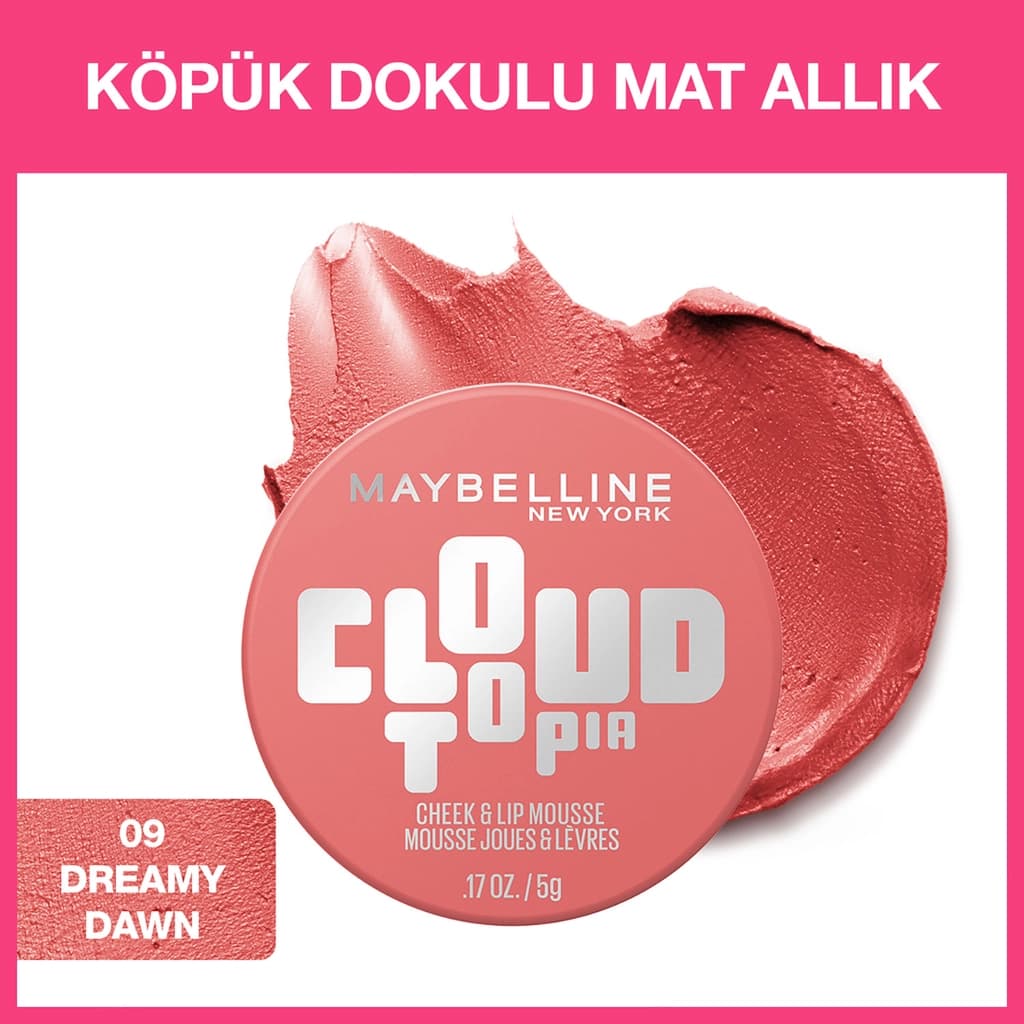 Maybelline New York Maybelline Cloudtopia Köpük Dokulu Mat Allık 09 Dreamy Dawn
