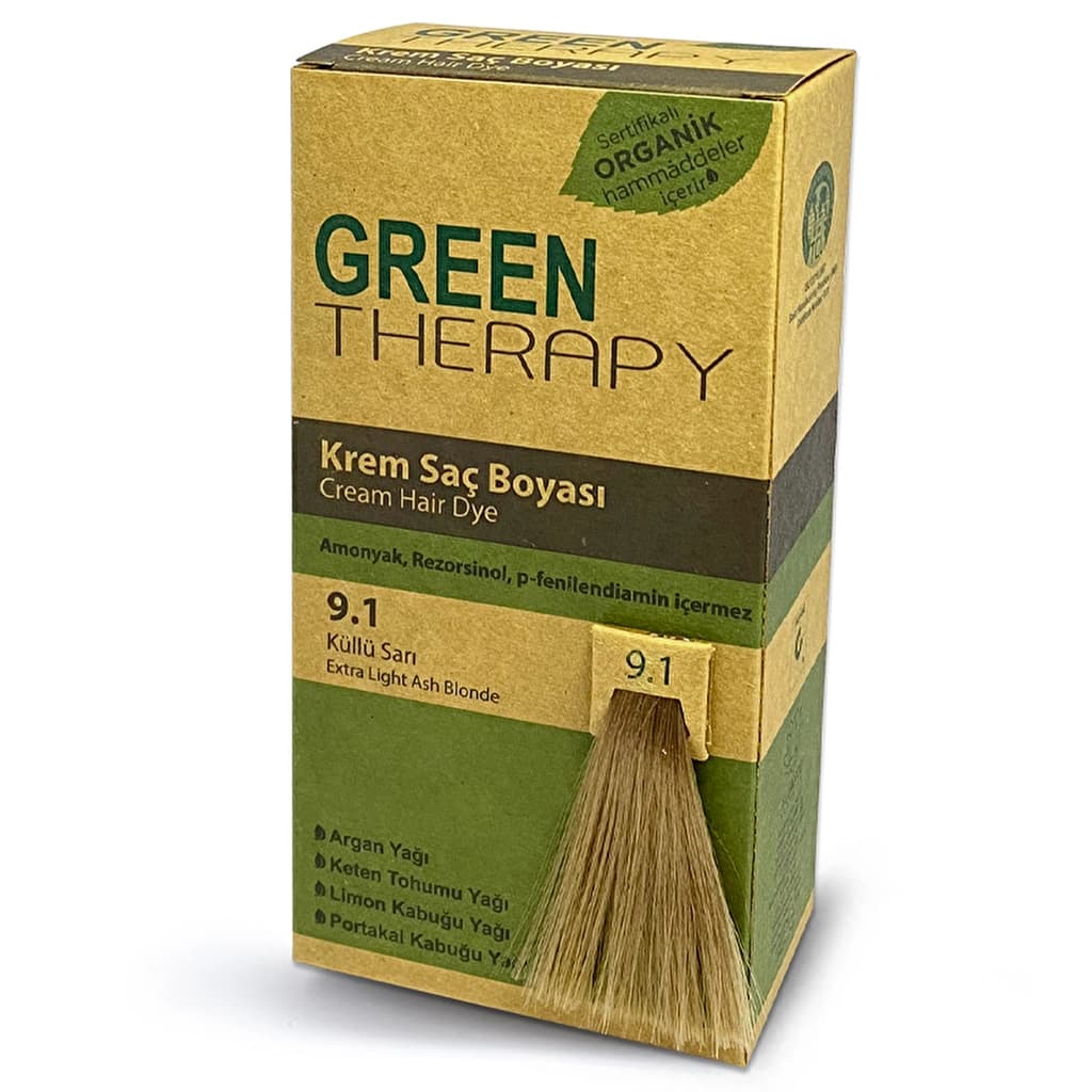 Green Therapy Krem Saç Boyası 9.1 Küllü Sarı