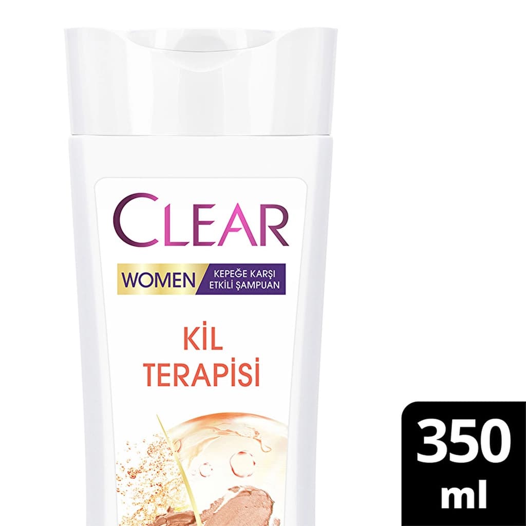 Clear Women Kepeğe Karşı Etkili Şampuan Kil Terapisi Arınmış ve Yumuşak Saçlar 350 ml