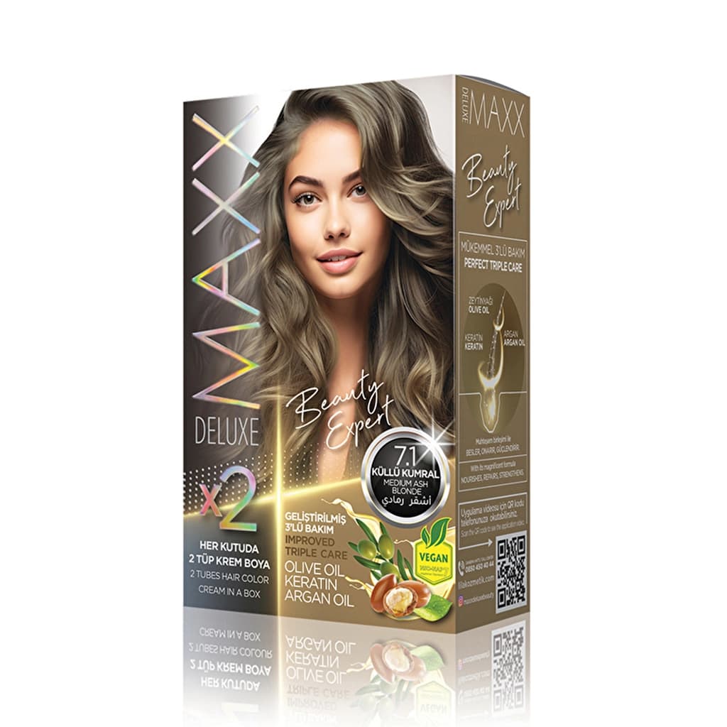 Maxx Deluxe Saç Boyası 7.1 Küllü Kumral