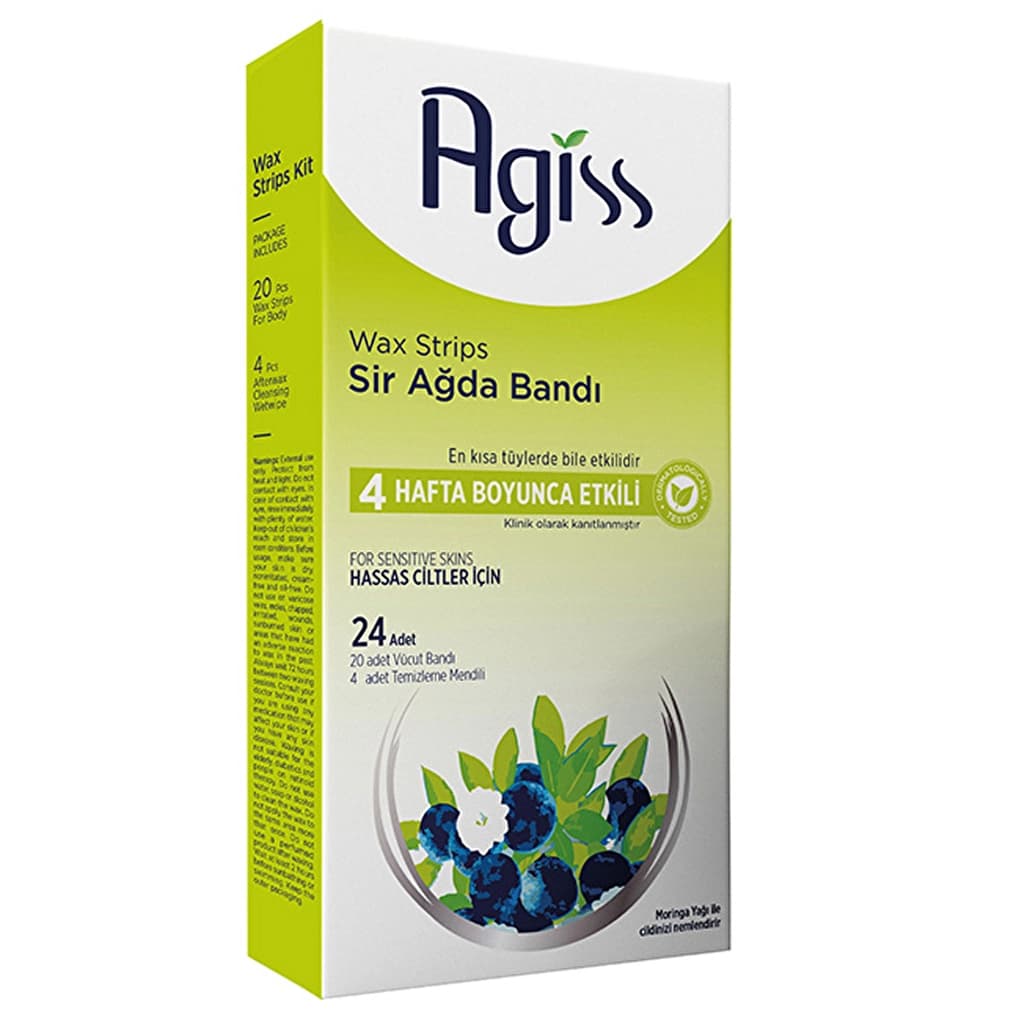 Agiss Sir Ağda Bantları Bacak & Vücut Bölgesi 24'lü (Hassas Ciltler İçin)