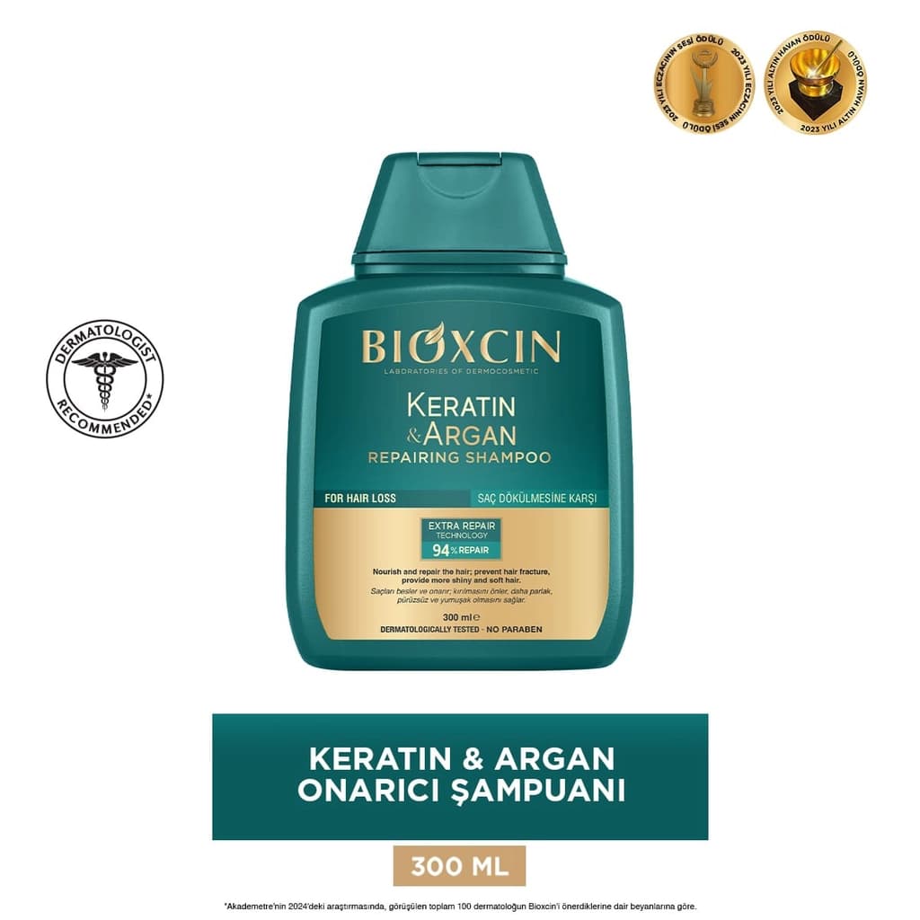Bioxcin Onarıcı Şampuan Keratin&Argan 300 ml