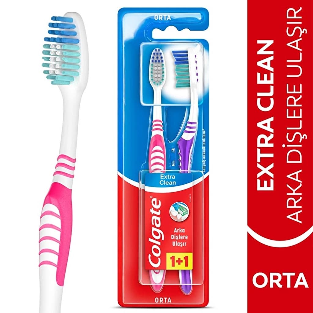 Colgate Extra Clean Diş Fırçası 1+1 (Orta)