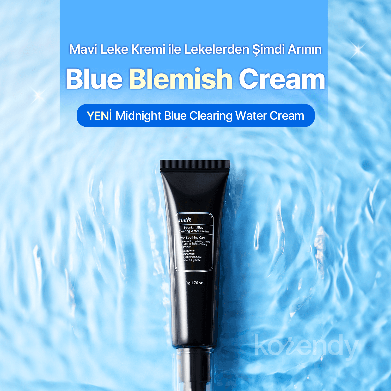 Midnight Blue Clearing Water Cream (Leke ve Stres Karşıtı Isı Düşürücü Papatya Sulu Krem)
