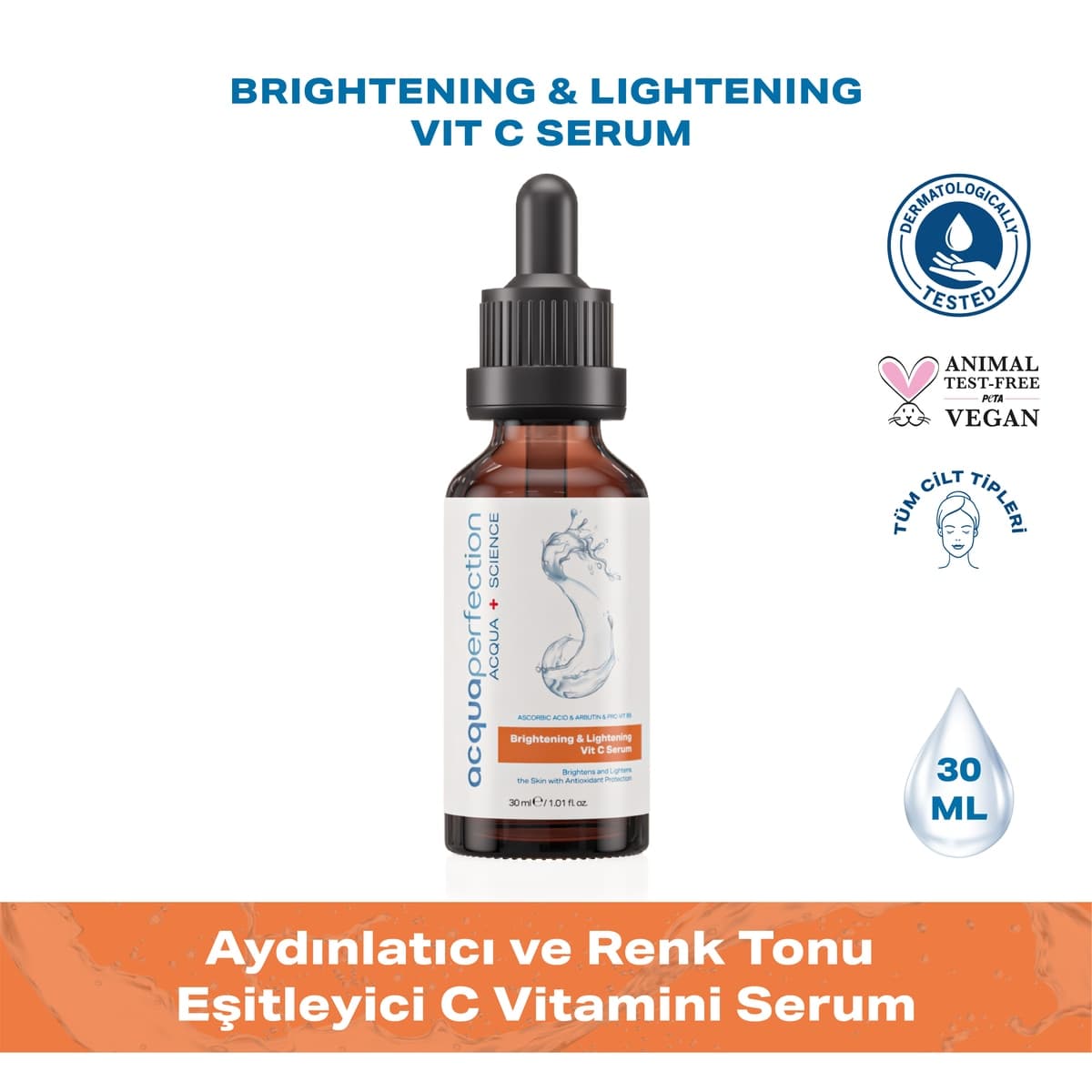 Acqua Perfection Acqua Perfection Aydınlatıcı ve Renk Tonu Eşitleyici C Vitamini Serum 30 ml