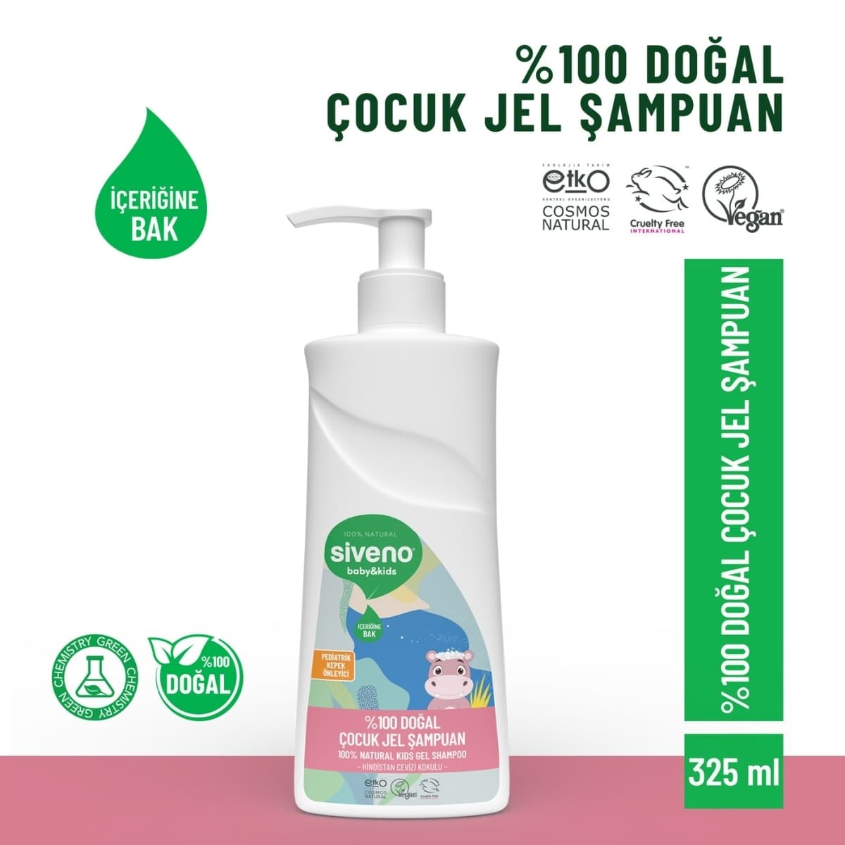 Siveno %100 Doğal Çocuk Jel Şampuan 325 ml
