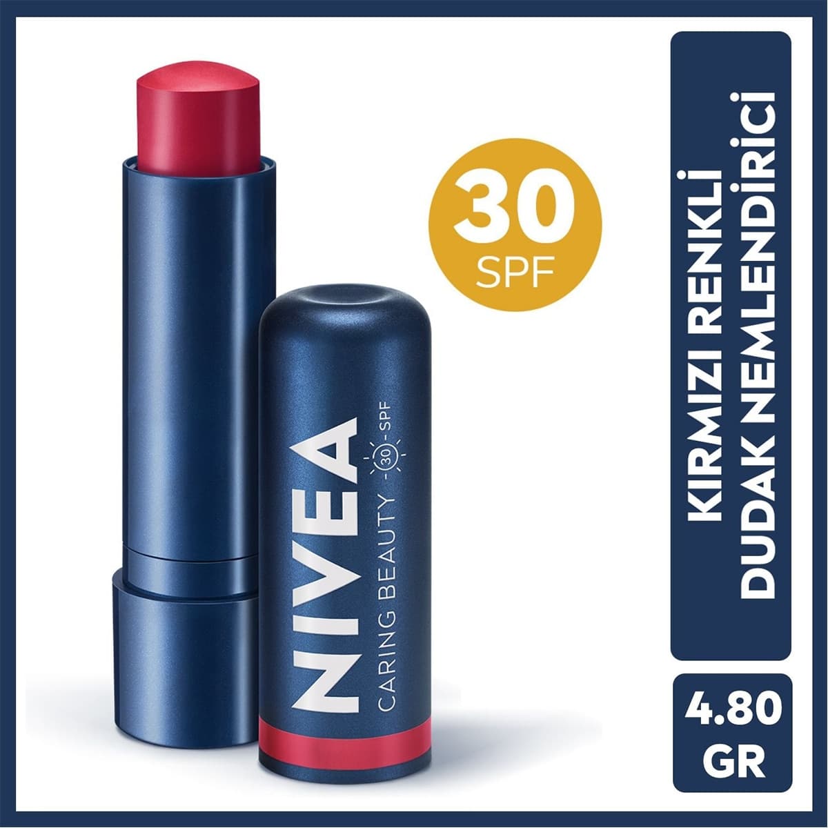 Nivea Lip Care Nivea Kırmızı Renkli Nemlendirici Allık Etkili Dudak Bakım Kremi 4.8 g